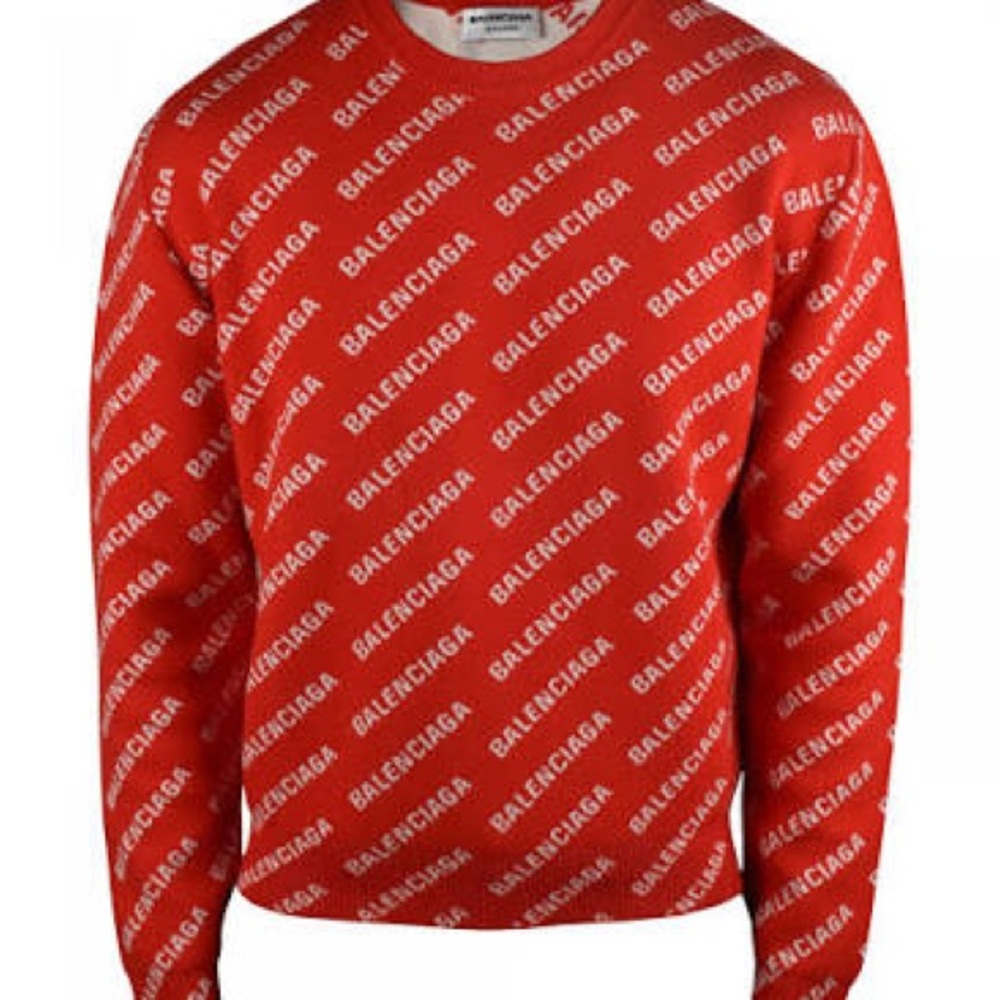 Balenciaga Red Sweater with Logo NWT